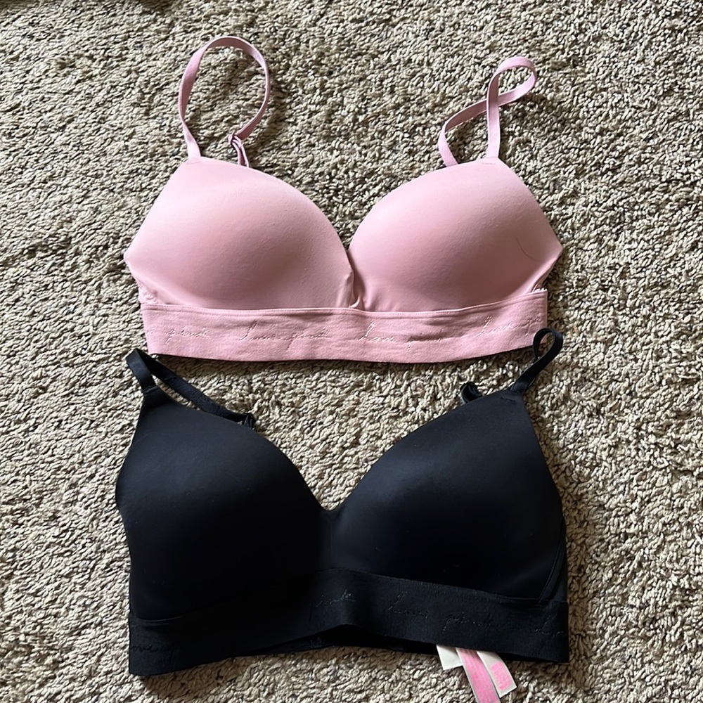 Pink Victoria’s Secret two bras
